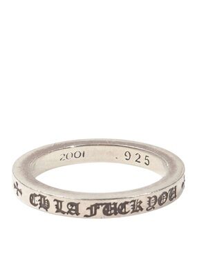 Chrome Hearts Silver Script Band Ring